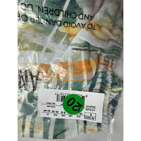 NWT Andrea Iyamah Halima Cropped‎ Top Green Abstract Print Size S - Picture 8 of 10